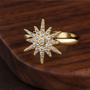 Sparkling 18K Gold Plated Cubic Zircon Rings Collection