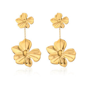 Nature Inspired 18K Gold Plated Stainless Steel Botanical Earrings Collection