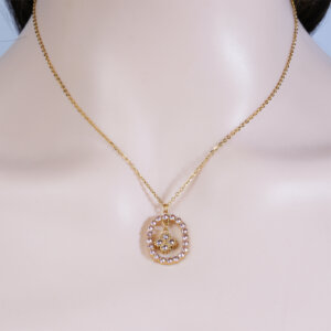 Delicate 18K Gold Plated Stainless Steel Clover Pendant Necklace