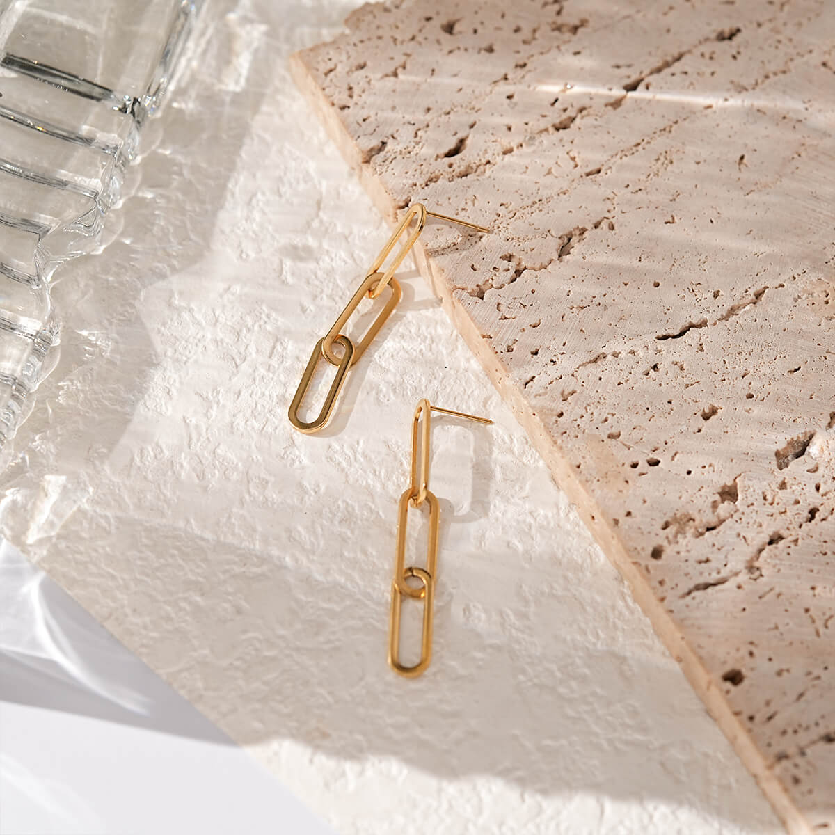 Contemporary Long Chain Earrings Collection in 18K Gold Plated