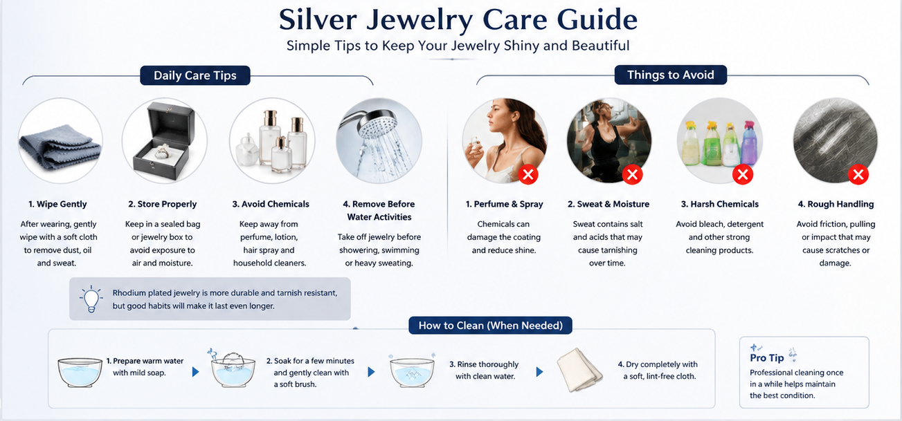 Hexingsheng Jewelry | ¿Qué es el baño de rodio y por qué es popular en la joyería de plata?